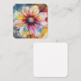 Blumenharmonie in Pastellfarben Quadratische Visitenkarte