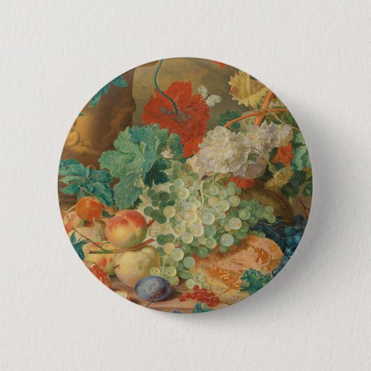 Blumenharmonie und Fruchtbarer Splendor Botanische Button (Vorderseite)