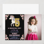 Blumenharmonika zum Geburtstag Einladungen mit Fot (Vorne/Hinten)