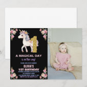 Blumenharmonika zum Geburtstag Einladungen mit Fot (Vorne/Hinten)