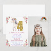 Blumenharmonika zum Geburtstag Einladungen mit Fot (Vorne/Hinten)