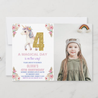 Blumenharmonika zum Geburtstag Einladungen mit Fot