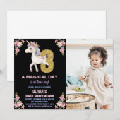 Blumenharmonika zum Geburtstag Einladungen mit Fot (Vorne/Hinten)