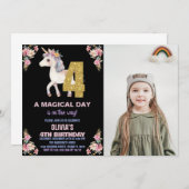 Blumenharmonika zum Geburtstag Einladungen mit Fot (Vorne/Hinten)