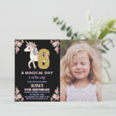 Blumenharmonika zum Geburtstag Einladungen mit Fot (Stehend Vorderseite)