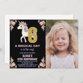 Blumenharmonika zum Geburtstag Einladungen mit Fot (Vorne/Hinten)