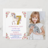 Blumenharmonika zum Geburtstag Einladungen mit Fot (Vorne/Hinten)