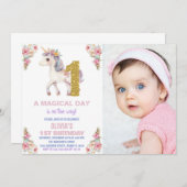 Blumenharmonika zum Geburtstag Einladungen mit Fot (Vorne/Hinten)