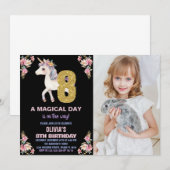 Blumenharmonika zum Geburtstag Einladungen mit Fot (Vorne/Hinten)