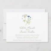 Blumenhartkraut, botanisch-weiße Hochzeit Einladung (Vorderseite)