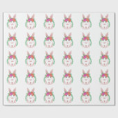 Blumenhäschen Geschenkpapier (Flach)