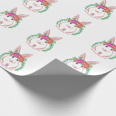 Blumenhäschen Geschenkpapier (Ecke)