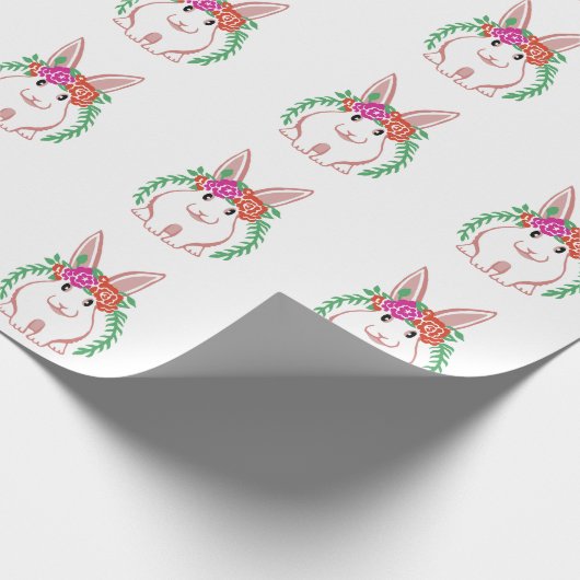 Blumenhäschen Geschenkpapier (Ecke)