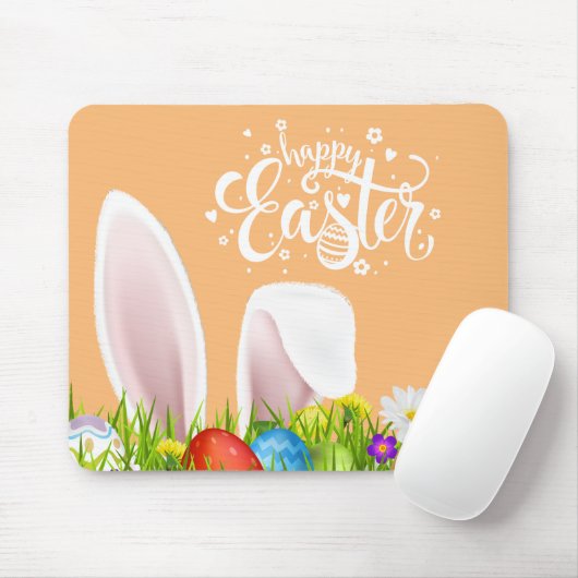 Blumenhäschen-Ohren fröhliche Ostern | Mousepad (Mit Mouse)