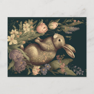 Blumenhase in einem Vintage-Garten Feiertagspostkarte