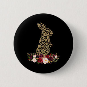 Blumenhase Leopard Cheetah Druck Ostern G Button