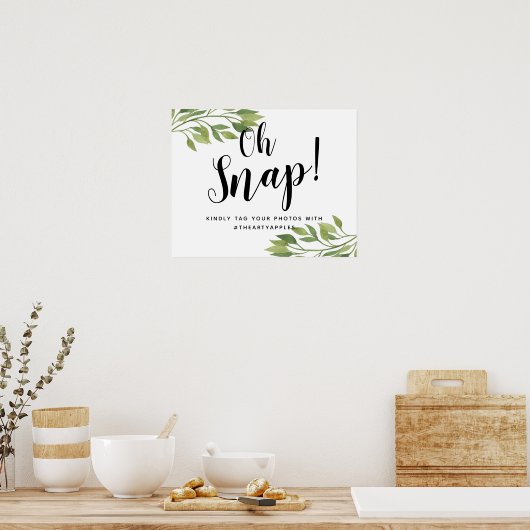 Blumenhashtag Poster (Küche)