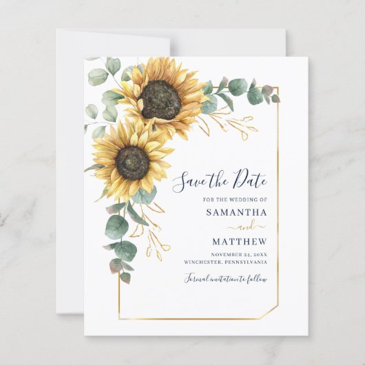 Blumenhaushalt Eukalyptus Save the Date (Vorderseite)