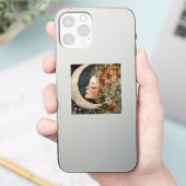 Blumenhaut und Crescent Moon 2 Aufkleber (Telefon)