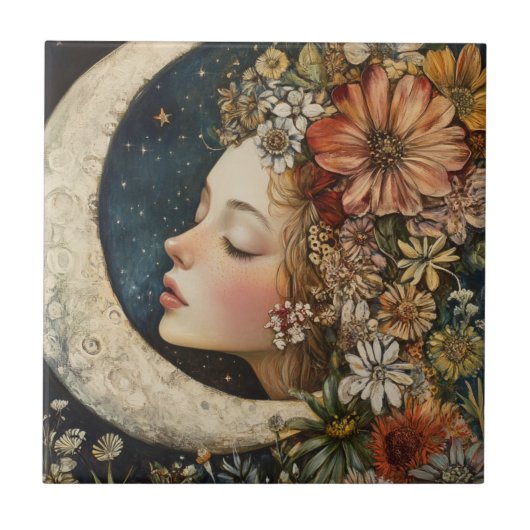 Blumenhaut und Crescent Moon 2 Fliese (Vorderseite)