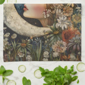 Blumenhaut und Crescent Moon 2 Geschirrtuch (Gefaltet)