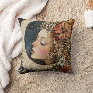 Blumenhaut und Crescent Moon 2 Kissen