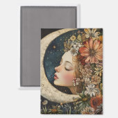 Blumenhaut und Crescent Moon 2 Magnet (Vorderseite/Rückseite)