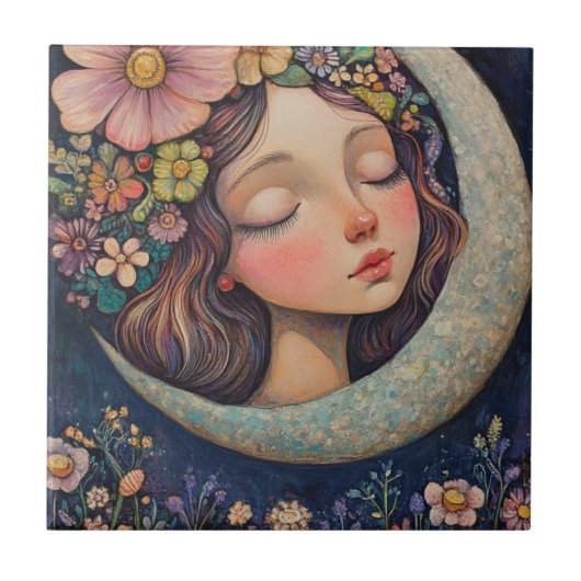 Blumenhaut und Crescent Moon Fliese (Vorderseite)