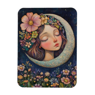 Blumenhaut und Crescent Moon Magnet