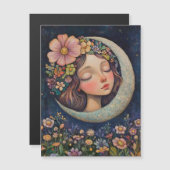 Blumenhaut und Crescent Moon Magnetkarte (Vorne/Hinten)