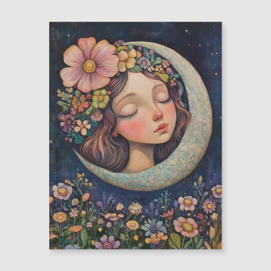 Blumenhaut und Crescent Moon Magnetkarte (Vorderseite)