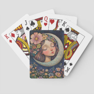 Blumenhaut und Crescent Moon Spielkarten