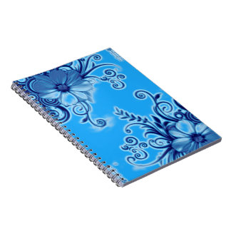 Blumenheft Blau Notizblock