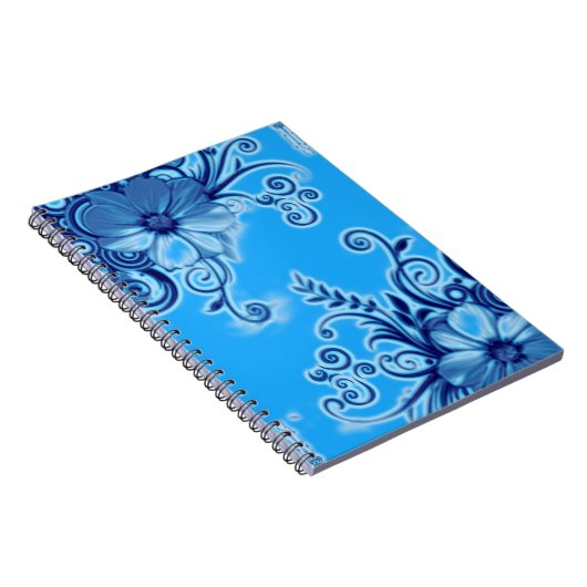 Blumenheft Blau Notizblock (Rechte Seite)