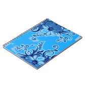 Blumenheft Blau Notizblock (Linke Seite)