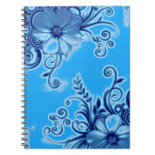 Blumenheft Blau Notizblock (Vorderseite)