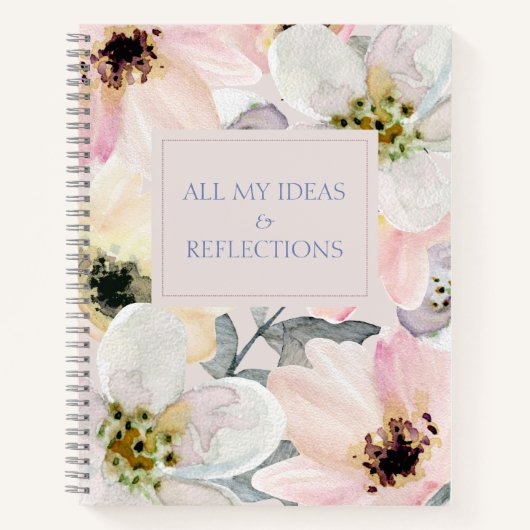 Blumenheft für Wasserfarben Notizblock (Vorderseite)