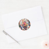 Blumenheftsticker Künstlerisch Runder Aufkleber (Umschlag)