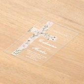 Blumenheilige Kreuzbestätigung Acryleinladungen (Ablage )