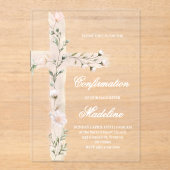 Blumenheilige Kreuzbestätigung Acryleinladungen (Vorderseite)