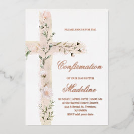 Blumenheilige Kreuzbestätigung Folieneinladung