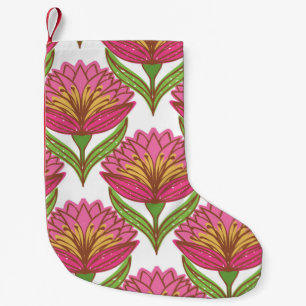Blumenhelle: Rot Weiß Vintage. Kleiner Weihnachtsstrumpf