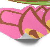 Blumenhelligkeit: Rot weiß Vintag. Poster (Ecke)