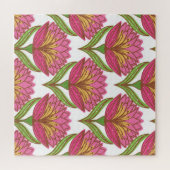 Blumenhelligkeit: Rot weiß Vintag. Puzzle (Horizontal)