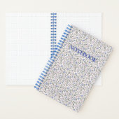 Blumenhellrosa blaues SpiralNotebook Notizblock (Innen)
