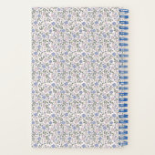Blumenhellrosa blaues SpiralNotebook Notizblock (Rückseite)