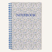 Blumenhellrosa blaues SpiralNotebook Notizblock (Vorderseite)