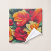 Blumenherbst Badhandtuch Set (Waschlappen)