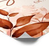 Blumenherbst Herbst Babydusche Begrüßungszeichen Poster (Ecke)