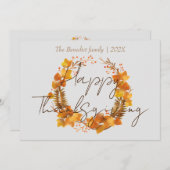 Blumenherbst-Herbstlaub glücklich danken Feiertagskarte (Vorne/Hinten)